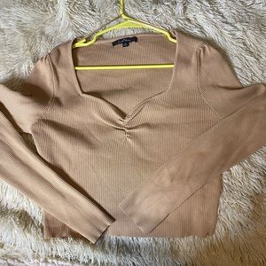 FASHION NOVA CROPPED V NECK SWEATER